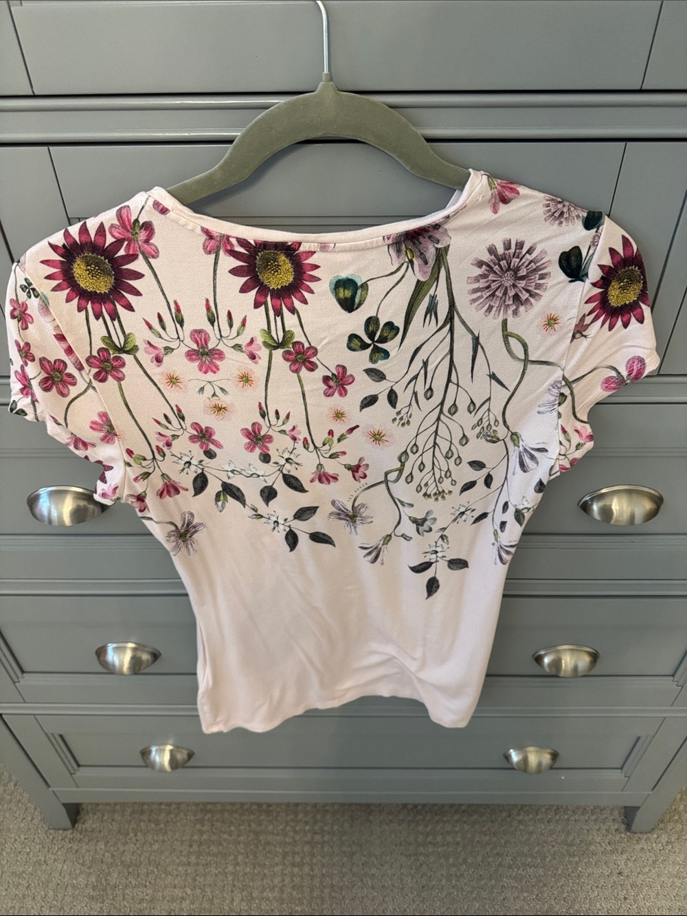 Ted Baker Pink Floral Botanical Print Short Sleeve Tee - Picture 3 of 4